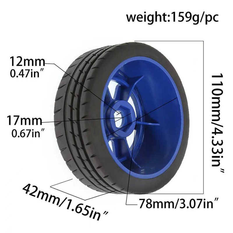 ABUM-RC Rubber Tires Wheels He - Wheel Hex Adapter recension och pris