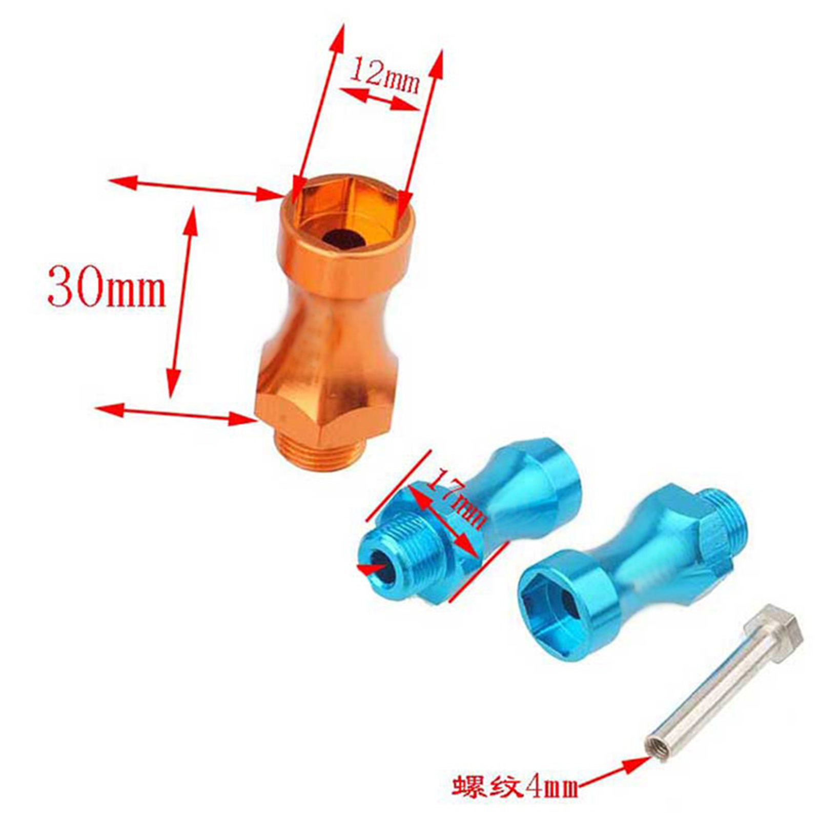 4pcs Wheel Hex 12mm Turn 17mm  - Wheel Hex Adapter recension och pris