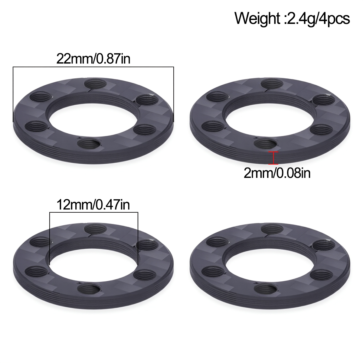 4/8Pcs Carbon Fiber Wheel Hex  - Wheel Hex Adapter recension och pris