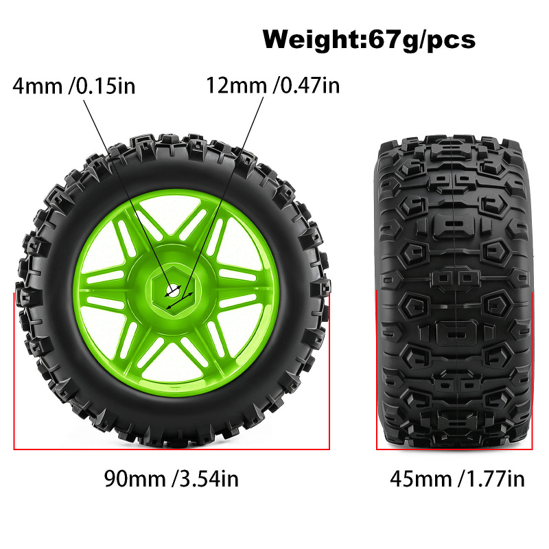 4PCS RC Monster Truck Wheels T - Rc Hobby Trucks recension och pris
