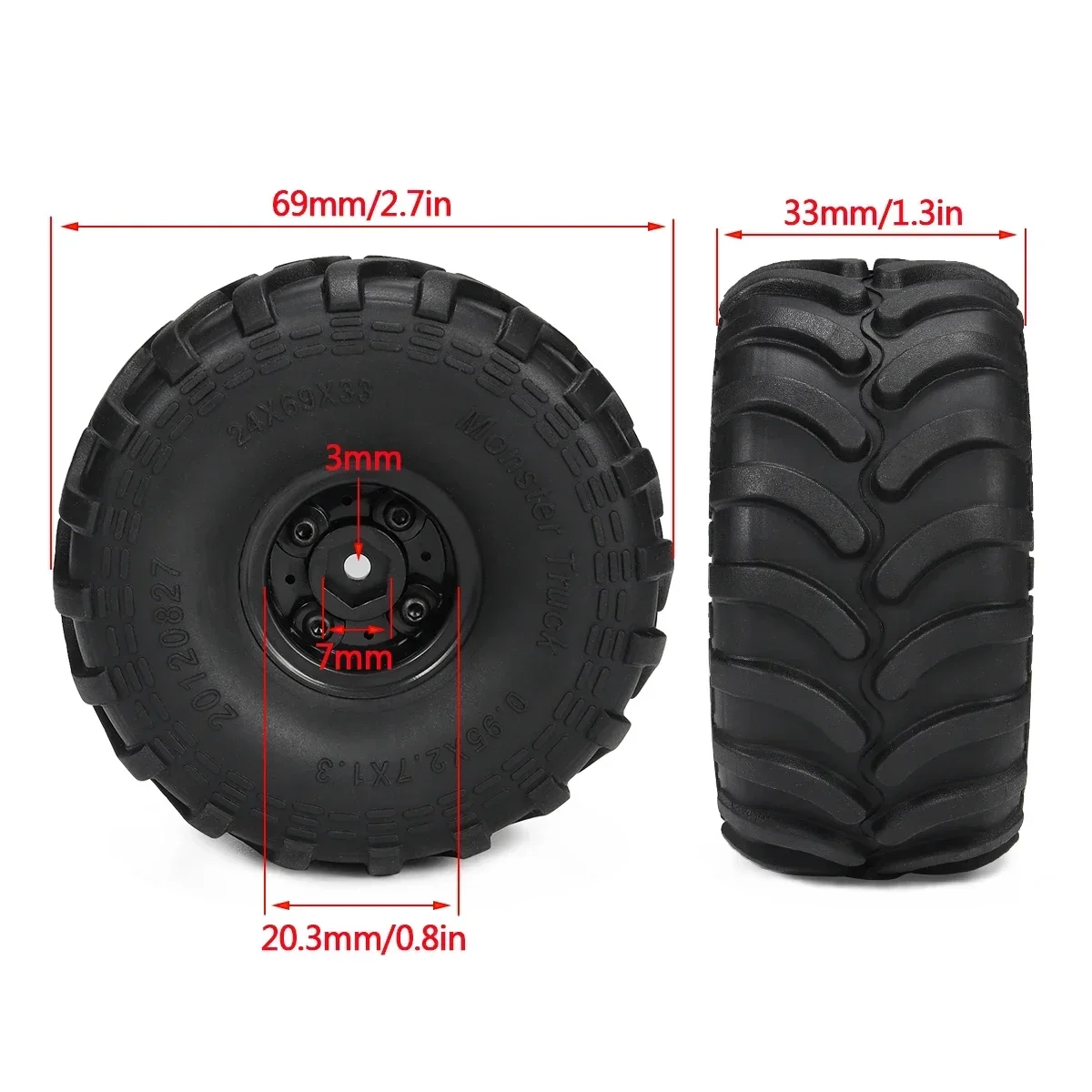 4pcs Monster Truck Tires with  - Rc Hobby Trucks recension och pris