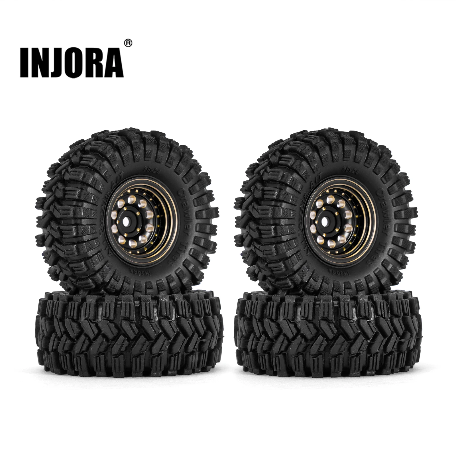 INJORA Black Coating Brass 1.0 - Wheel Hex Adapter recension och pris